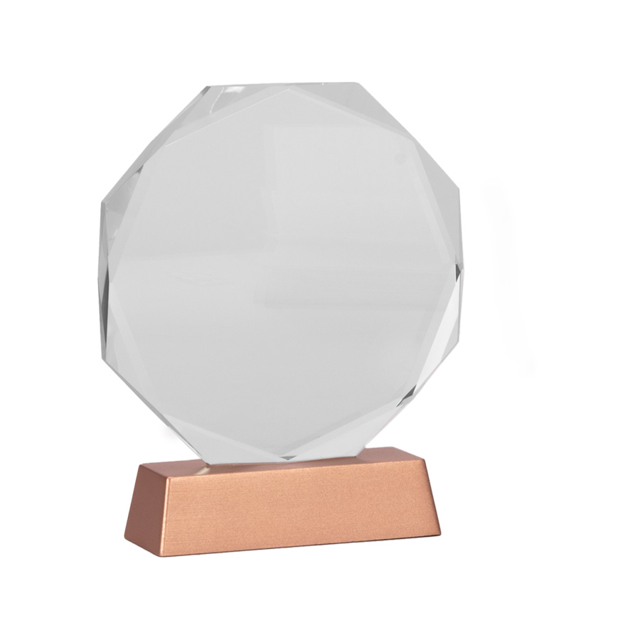 Trofeo galvano de cristal rune con base encobrizada. Trofeo galvano de cristal rune con base encobrizada. - vista 4