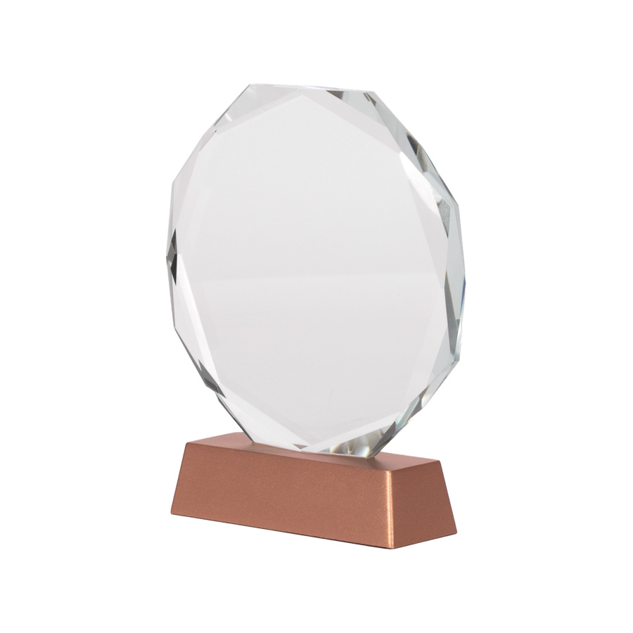 Trofeo galvano de cristal rune con base encobrizada. Trofeo galvano de cristal rune con base encobrizada. - vista 3