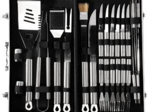Deluxe bbq set metálico de 24 piezas