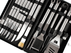 Deluxe bbq set metálico de 24 piezas