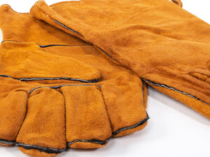 Par de guantes de cuero gamuza