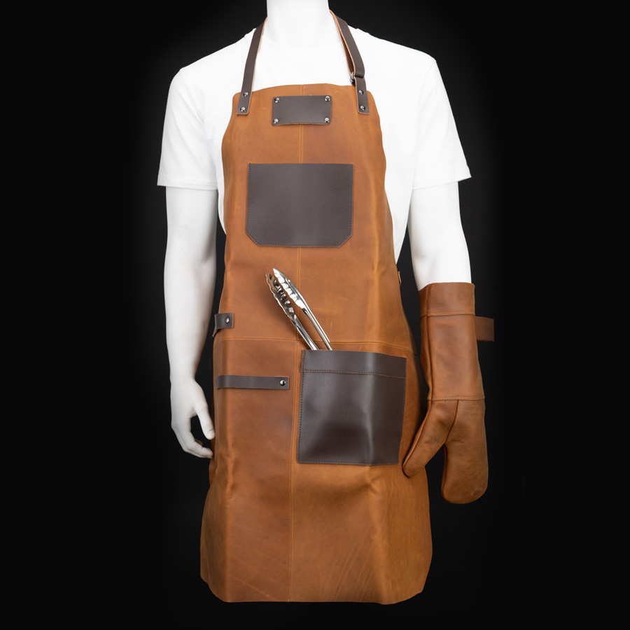 Set asador de cuero de búfalo Set asador de cuero de búfalo
