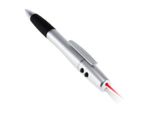 Bolígrafo Plástico Con Led Y Puntero Láser