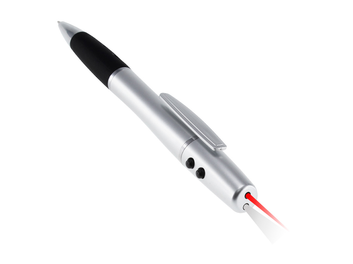 Bolígrafo Plástico Con Led Y Puntero Láser Bolígrafo Plástico Con Led Y Puntero Láser