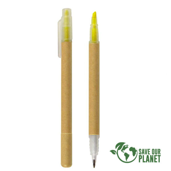 Bolígrafo eco con destacador