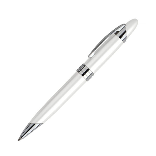Bolígrafo metálico blanco perla