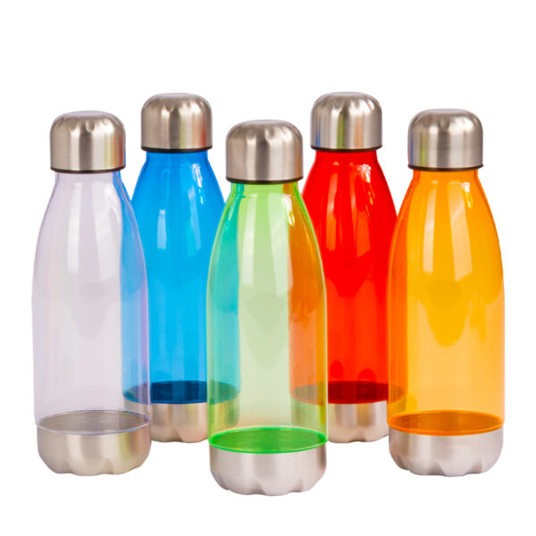 Botella plástica tapa acero inoxidable