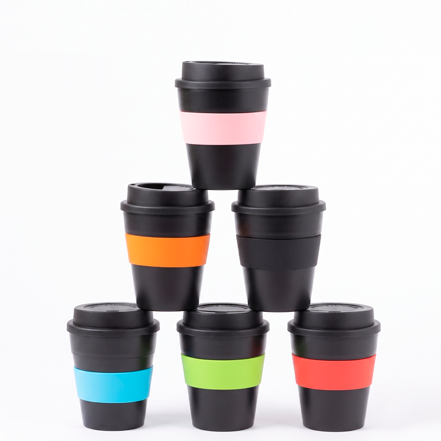 Mug con banda silicona negro Mug con banda silicona negro