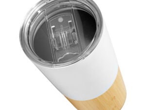 Mug metálico con bamboo Mug metálico con bamboo