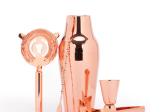 Set de cóctel metálico encobrizado