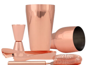 Set de cóctel metálico encobrizado
