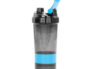 Vaso gym para batidos proteína shake, con 4 compartimentos.
