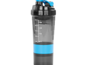 Vaso gym para batidos proteína shake, con 4 compartimentos.