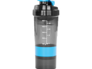 Vaso gym para batidos proteína shake, con 4 compartimentos.