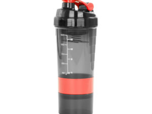 Vaso gym para batidos proteína shake, con 4 compartimentos.