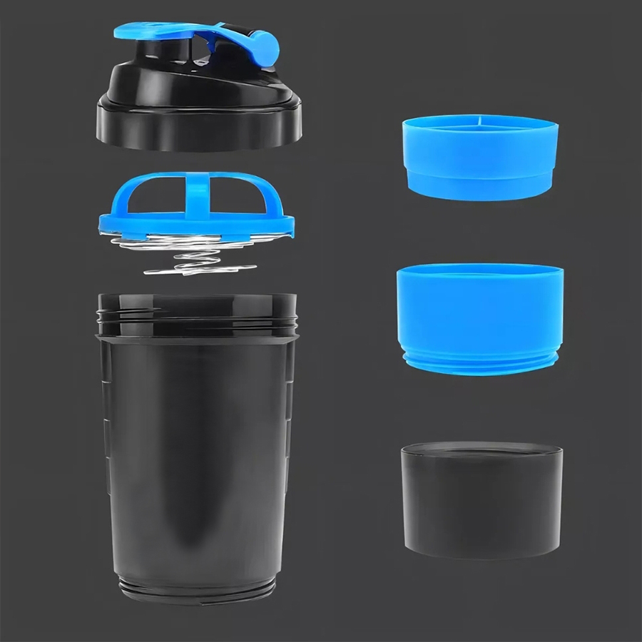Vaso gym para batidos proteína shake, con 4 compartimentos. Vaso gym para batidos proteína shake, con 4 compartimentos. - Imagen 3