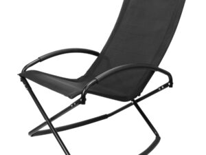 Silla mecedora negra con apoya-brazos