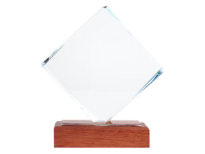 Trofeo Galvano de Madera y Cristal "Fischer"