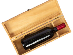 Caja de madera natural para vino