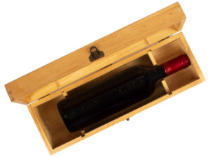 Caja de madera natural para vino