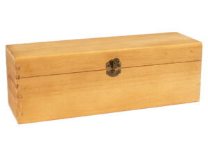 Caja de madera natural para vino