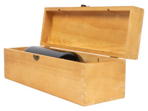 Caja de madera natural para vino