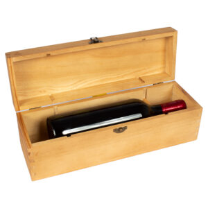 Caja de madera natural para vino