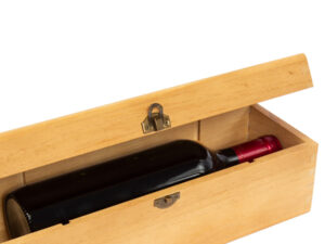 Caja de madera natural para vino