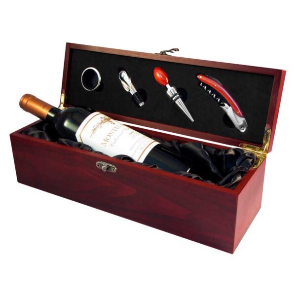 Caja madera accesorios vino