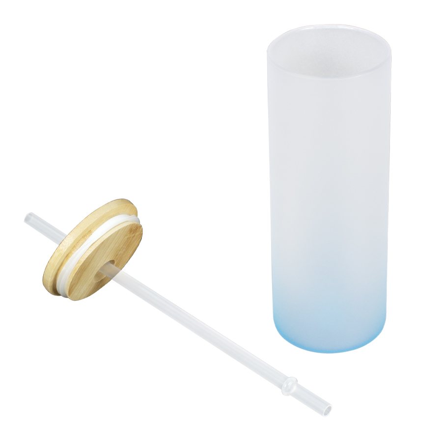 Botella vidrio borosilicato sublimación, tapa bamboo Botella vidrio borosilicato sublimación, tapa bamboo - vista 6