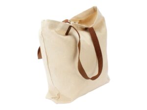 Bolsa De Compras 10oz Canvas Asas Cuero