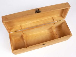 Caja de madera natural para vino