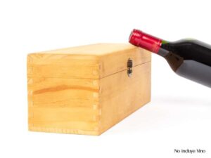 Caja de madera natural para vino