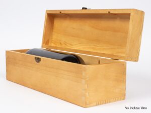 Caja De Madera Natural Para Vino