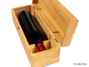 Caja de madera natural para vino