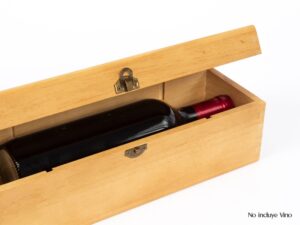 Caja de madera natural para vino