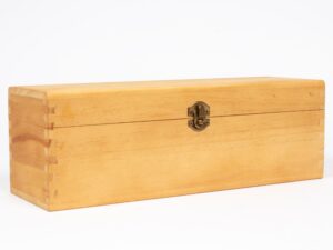 Caja de madera natural para vino
