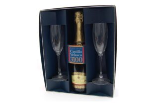 Caja Entrega Dos Copas Una Botella Caja Entrega Dos Copas Una Botella