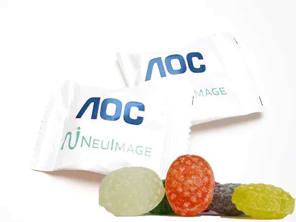 Dulce fruta surtida en sachet con logotipo