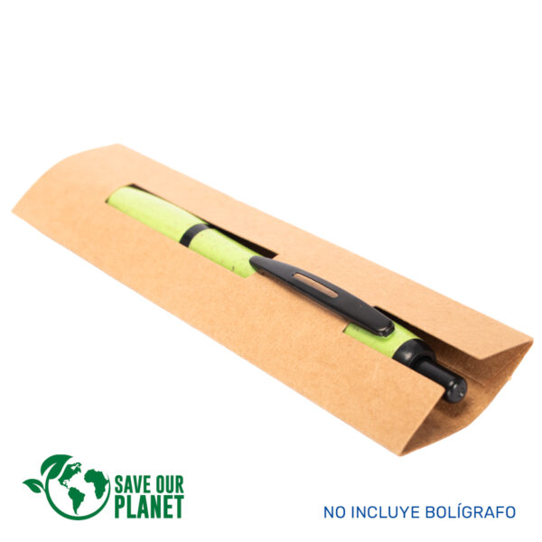 Estuche porta-l&aacute;piz o bol&iacute;grafo, en cart&oacute;n reciclado - vista 2