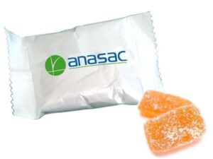Gomita frugele en sachet con logotipo