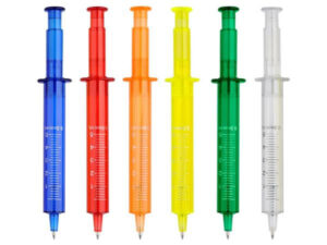 Bolígrafo plástico jeringa