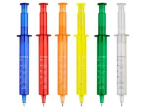 Bolígrafo plástico jeringa