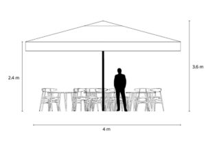 Quitasol Gigante Cuadrado De 4x4m