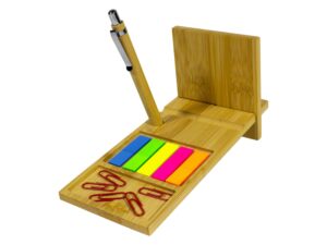 Organizador de escritorio de bambú́