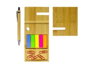 Organizador de escritorio de bambú́