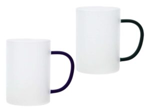 Tazón Vidrio Empavonado Sublimación, Asa Color