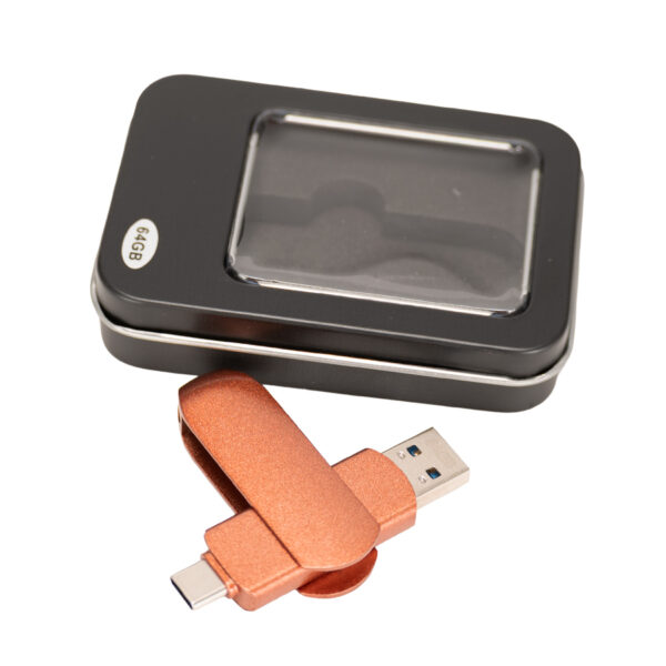 Pendrive giro encobrizado OTG USB 3.0 / Type C, 64gb