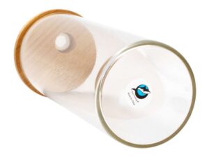 Botella vidrio borosilicato sublimación, tapa bamboo