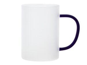 Tazón vidrio empavonado sublimación, asa color